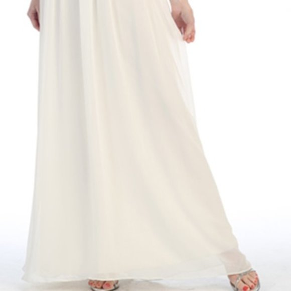 NWT Long Red Chiffon One Shoulder Gown Dress Rhine - Picture 4 of 4